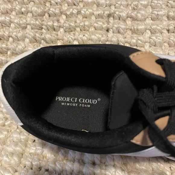 Project Cloud Women's Black and Tan Athletic Sneakers - Picture 2 of 5